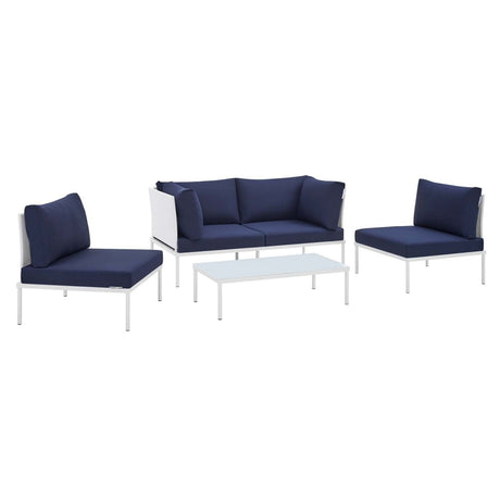 Harmony 4 - Piece Sunbrella Outdoor Patio Aluminum Seating Set - BUILDMYPLACE