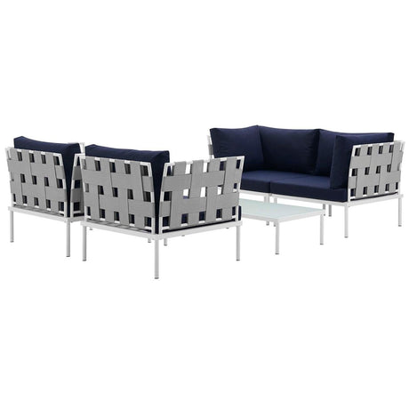 Harmony 5 Piece Outdoor Patio Aluminum Sectional Sofa Set - BUILDMYPLACE