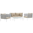 Harmony 5 Piece Outdoor Patio Aluminum Sectional Sofa Set - BUILDMYPLACE