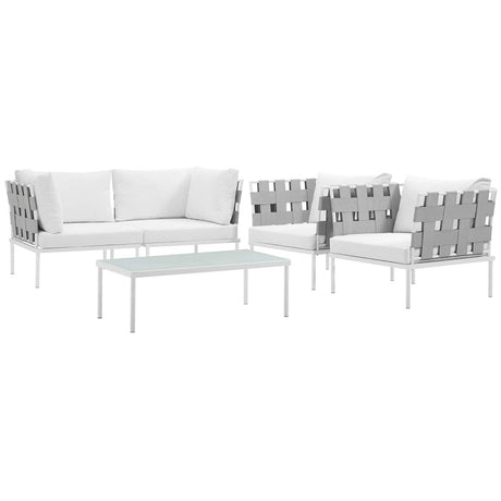 Harmony 5 Piece Outdoor Patio Aluminum Sectional Sofa Set - BUILDMYPLACE