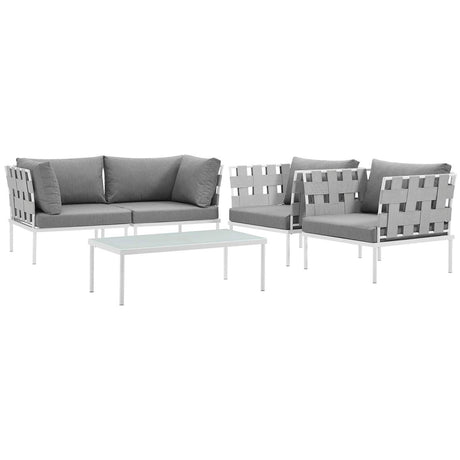 Harmony 5 Piece Outdoor Patio Aluminum Sectional Sofa Set - BUILDMYPLACE