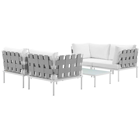 Harmony 5 Piece Outdoor Patio Aluminum Sectional Sofa Set - BUILDMYPLACE