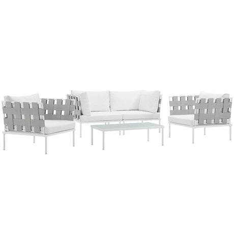 Harmony 5 Piece Outdoor Patio Aluminum Sectional Sofa Set - BUILDMYPLACE