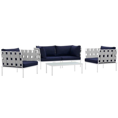 Harmony 5 Piece Outdoor Patio Aluminum Sectional Sofa Set - BUILDMYPLACE