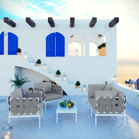 Harmony 5 Piece Outdoor Patio Aluminum Sectional Sofa Set - BUILDMYPLACE