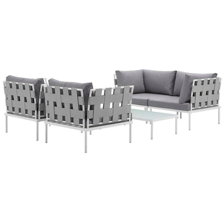 Harmony 5 Piece Outdoor Patio Aluminum Sectional Sofa Set - BUILDMYPLACE