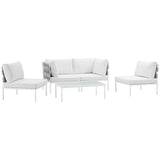 Harmony 5 Piece Outdoor Patio Aluminum Sectional Sofa Set & Armless Chair - BUILDMYPLACE