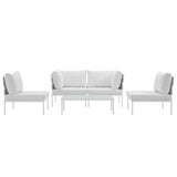 Harmony 5 Piece Outdoor Patio Aluminum Sectional Sofa Set & Armless Chair - BUILDMYPLACE