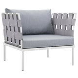 Harmony 5 Piece Outdoor Patio Aluminum Sectional Sofa Set & Ottoman - BUILDMYPLACE