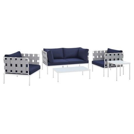 Harmony 5 - Piece Sunbrella Outdoor Patio Aluminum Furniture Set - BUILDMYPLACE