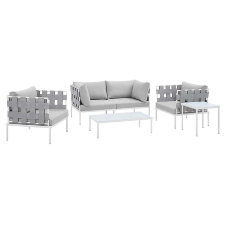 Harmony 5 - Piece Sunbrella Outdoor Patio Aluminum Furniture Set - BUILDMYPLACE