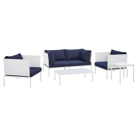 Harmony 5 - Piece Sunbrella Outdoor Patio Aluminum Furniture Set - BUILDMYPLACE