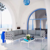 Harmony 6 Piece Outdoor Patio Aluminum Sectional Sofa Set W/ Cofee Table - BUILDMYPLACE