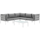 Harmony 6 Piece Outdoor Patio Aluminum Sectional Sofa Set W/ Cofee Table - BUILDMYPLACE