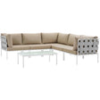 Harmony 6 Piece Outdoor Patio Aluminum Sectional Sofa Set W/ Cofee Table - BUILDMYPLACE