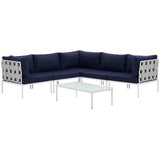Harmony 6 Piece Outdoor Patio Aluminum Sectional Sofa Set W/ Cofee Table - BUILDMYPLACE