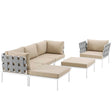 Harmony 6 Piece Outdoor Patio Aluminum Sectional Sofa Set W/ Ottoman - BUILDMYPLACE