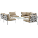 Harmony 7 Piece Outdoor Patio Aluminum Sectional Sofa Set - BUILDMYPLACE