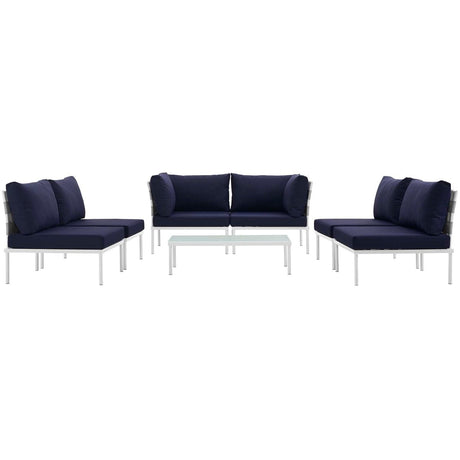 Harmony 7 Piece Outdoor Patio Aluminum Sectional Sofa Set - BUILDMYPLACE