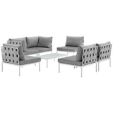 Harmony 7 Piece Outdoor Patio Aluminum Sectional Sofa Set - BUILDMYPLACE