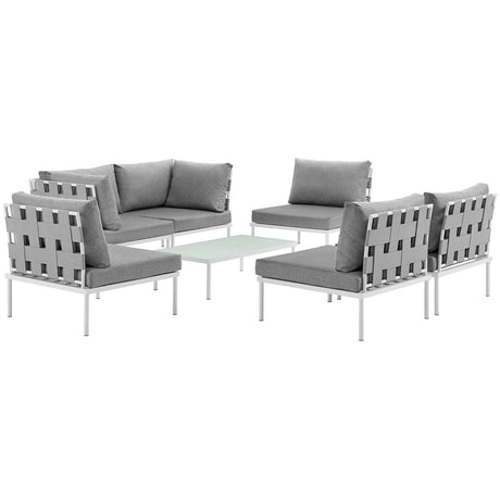 Harmony 7 Piece Outdoor Patio Aluminum Sectional Sofa Set - BUILDMYPLACE