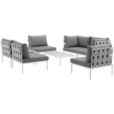Harmony 7 Piece Outdoor Patio Aluminum Sectional Sofa Set - BUILDMYPLACE