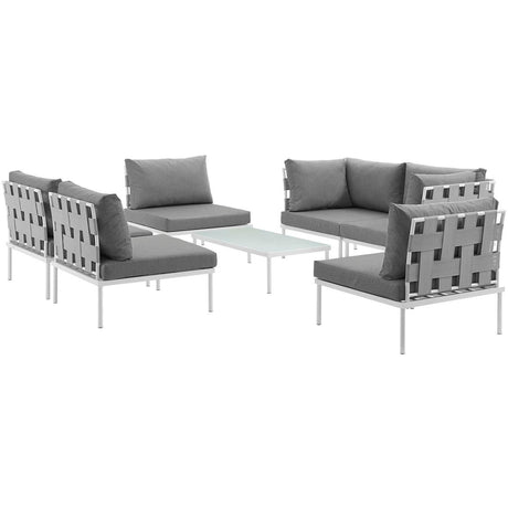 Harmony 7 Piece Outdoor Patio Aluminum Sectional Sofa Set - BUILDMYPLACE