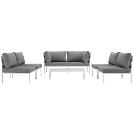 Harmony 7 Piece Outdoor Patio Aluminum Sectional Sofa Set - BUILDMYPLACE