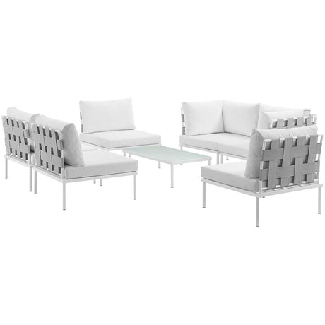 Harmony 7 Piece Outdoor Patio Aluminum Sectional Sofa Set - BUILDMYPLACE