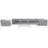 Harmony 7 Piece Outdoor Patio Aluminum Sectional Sofa Set W/ Armchair - BUILDMYPLACE