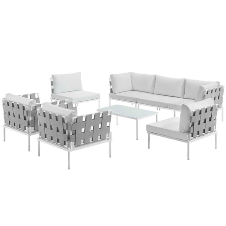 Harmony 8 Piece Outdoor Patio Aluminum Sectional Sofa Set - BUILDMYPLACE
