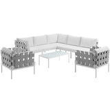 Harmony 8 Piece Outdoor Patio Aluminum Sectional Sofa Set - BUILDMYPLACE