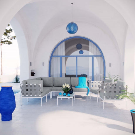 Harmony 8 Piece Outdoor Patio Aluminum Sectional Sofa Set - BUILDMYPLACE