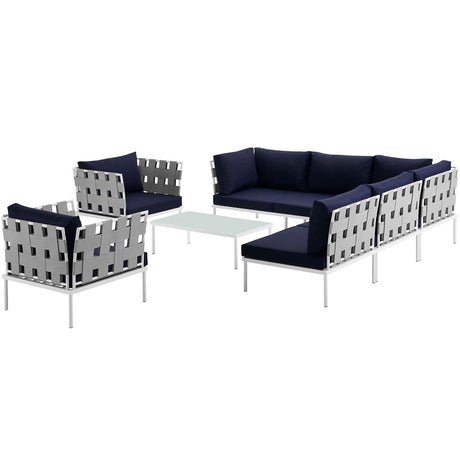 Harmony 8 Piece Outdoor Patio Aluminum Sectional Sofa Set - BUILDMYPLACE