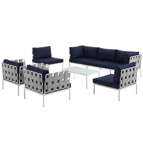 Harmony 8 Piece Outdoor Patio Aluminum Sectional Sofa Set - BUILDMYPLACE