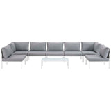 Harmony 8 Piece Outdoor Patio Aluminum Sectional Sofa Set W/ Cofee Table - BUILDMYPLACE