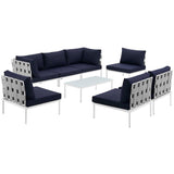Harmony 8 Piece Outdoor Patio Aluminum Sectional Sofa Set W/ Cofee Table - BUILDMYPLACE