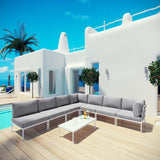Harmony 8 Piece Outdoor Patio Aluminum Sectional Sofa Set W/ Cofee Table - BUILDMYPLACE