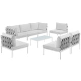 Harmony 8 Piece Outdoor Patio Aluminum Sectional Sofa Set W/ Cofee Table - BUILDMYPLACE