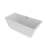 Harmony - II 59" Acrylic Freestanding Bathtub, Glossy White with Chrome Drain and Overflow Cover, Rectangular Freestanding Soaking Tub, cUPC Certified - BUILDMYPLACE