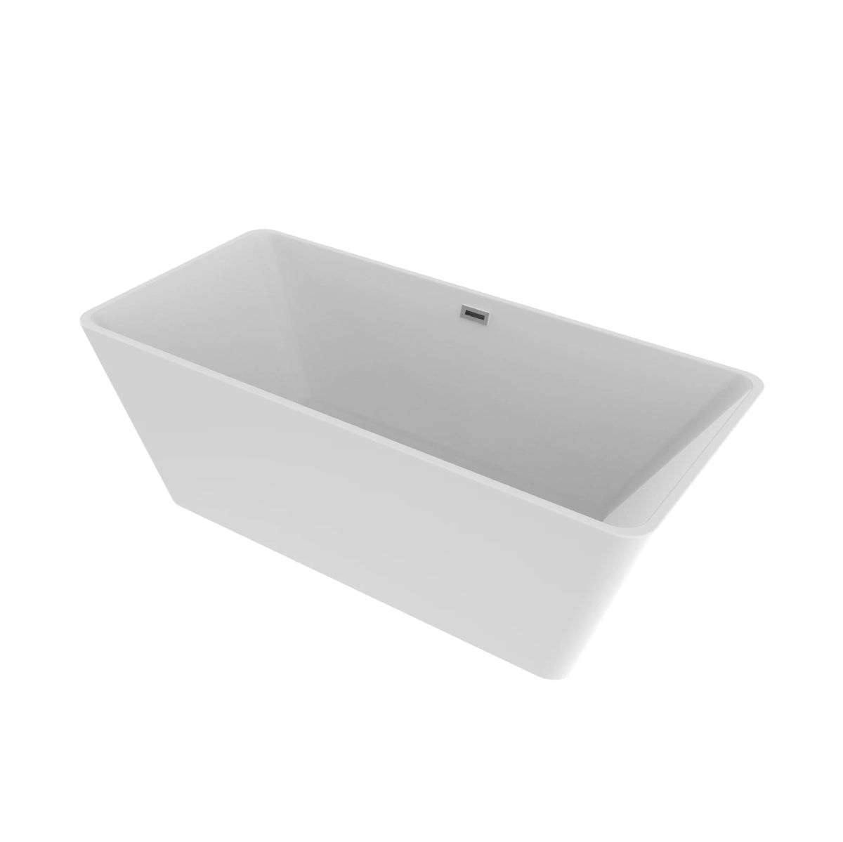 Harmony - II 66 in. Acrylic Freestanding Soaking Bathtub in Glossy White with Drain Assembly, Overflow Groove & Overflow Pipe - BUILDMYPLACE