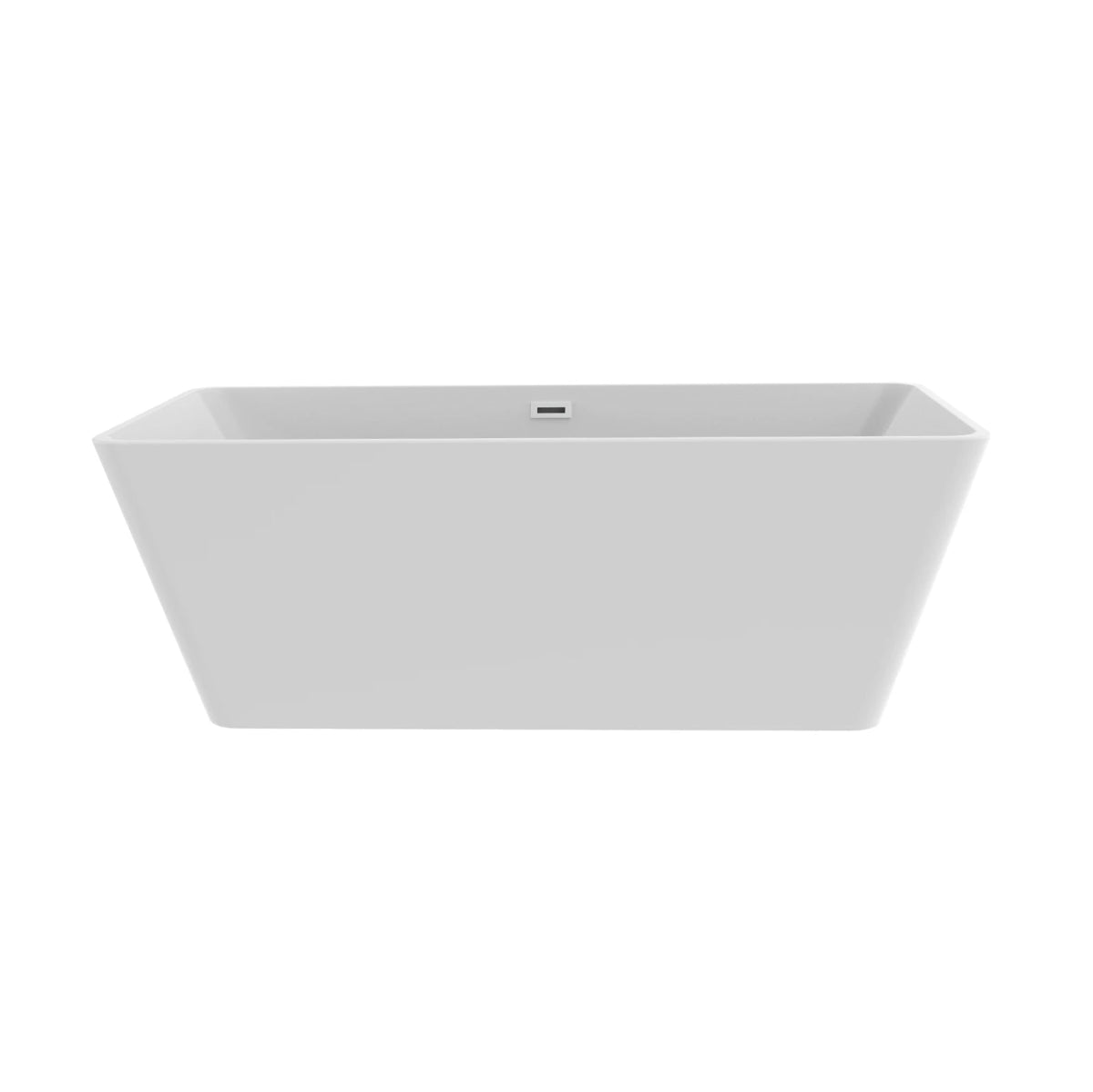 Harmony - II 66 in. Acrylic Freestanding Soaking Bathtub in Glossy White with Drain Assembly, Overflow Groove & Overflow Pipe - BUILDMYPLACE