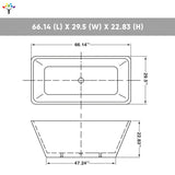 Harmony - II 66 in. Acrylic Freestanding Soaking Bathtub in Glossy White with Drain Assembly, Overflow Groove & Overflow Pipe - BUILDMYPLACE