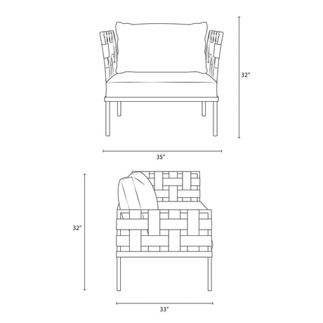 Harmony Outdoor Patio Aluminum Armchair - BUILDMYPLACE