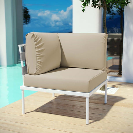 Harmony Outdoor Patio Aluminum Corner Sofa - BUILDMYPLACE