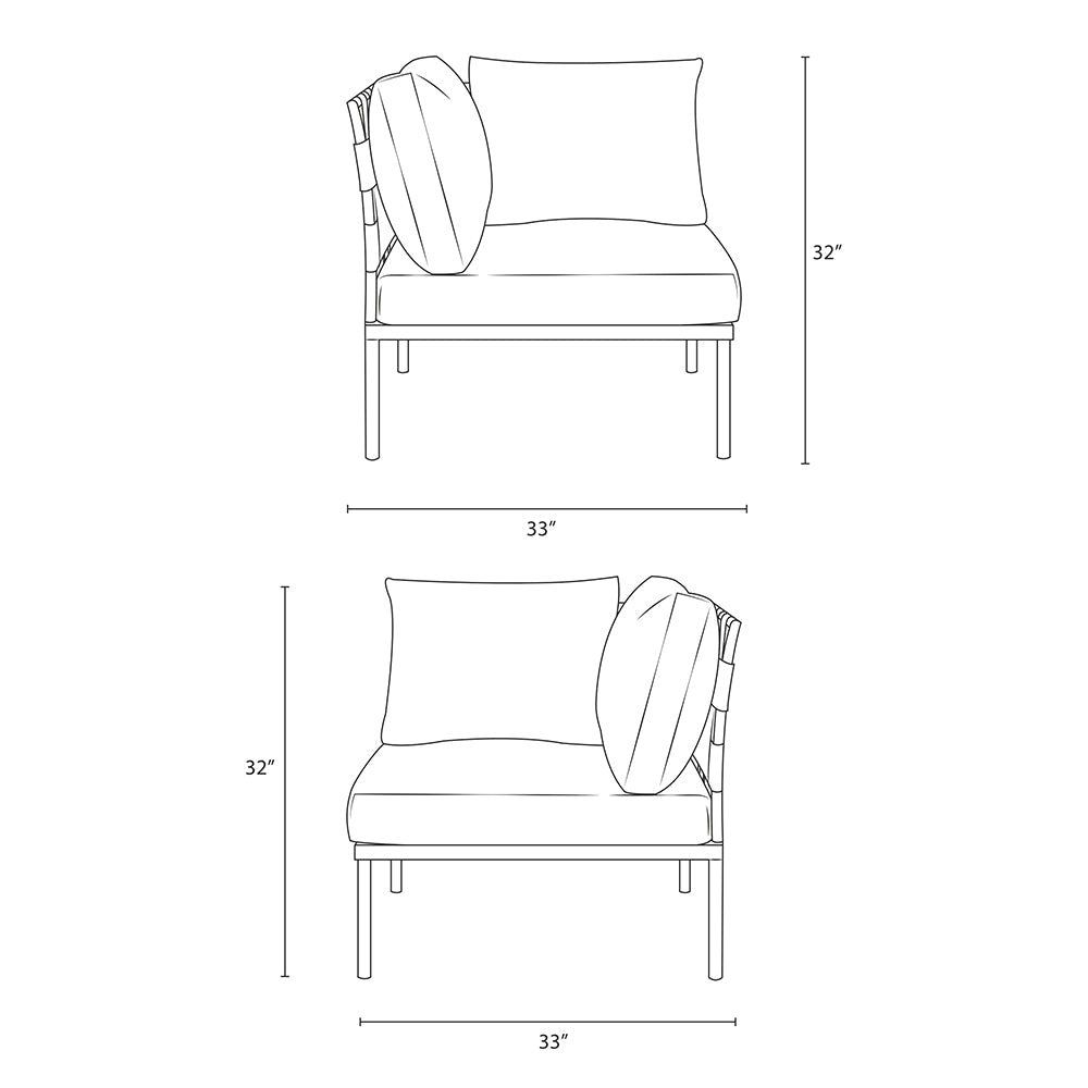 Harmony Outdoor Patio Aluminum Corner Sofa - BUILDMYPLACE