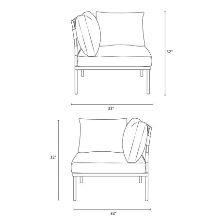 Harmony Outdoor Patio Aluminum Corner Sofa - BUILDMYPLACE