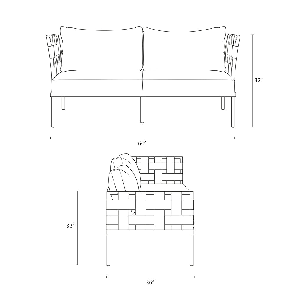 Harmony Outdoor Patio Aluminum Loveseat - BUILDMYPLACE