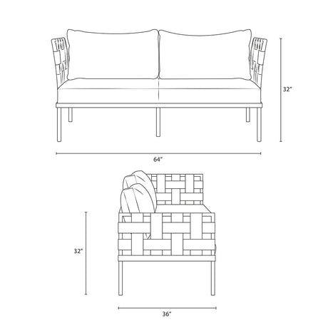 Harmony Outdoor Patio Aluminum Loveseat - BUILDMYPLACE