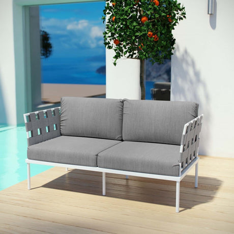 Harmony Outdoor Patio Aluminum Loveseat - BUILDMYPLACE